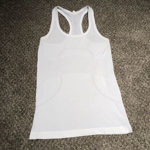 White Lululemon Razorback Tank top